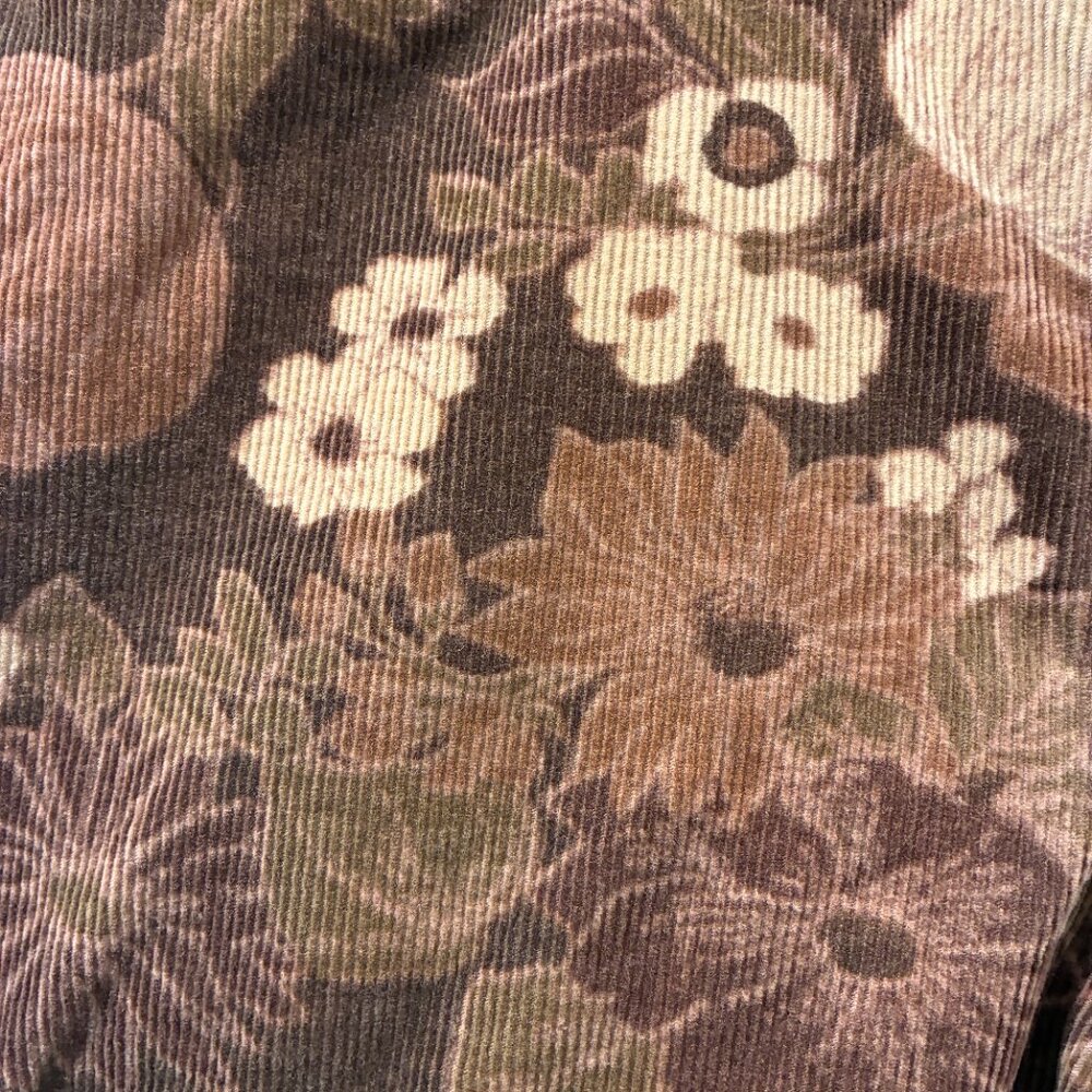 WRANGLER "Fierce Flare" Hi-Rise Floral Cords Flare/Bell Jeans Brown/Tan Women 14 - Picture 8 of 14